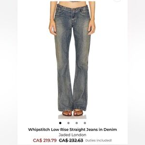 JADED LDN Whipstitch Low Rise Straight Jean